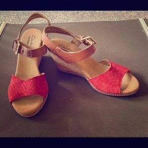 Suede wedge sandals